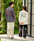 go slow caravan(ゴースローキャラバン) |USA/C スクエアLOGOバックプリントロングスリーブ TEE (MENS)