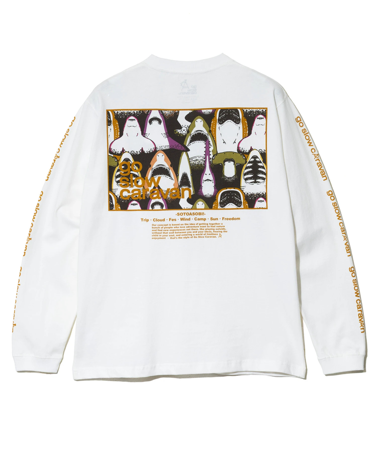 go slow caravan(ゴースローキャラバン) |USA/C スクエアLOGOバックプリントロングスリーブ TEE (MENS)