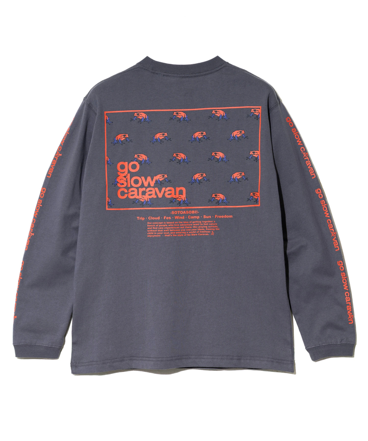 go slow caravan(ゴースローキャラバン) |USA/C スクエアLOGOバックプリントロングスリーブ TEE (MENS)