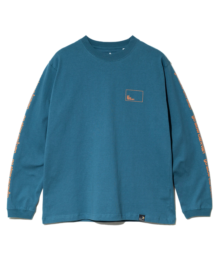 go slow caravan(ゴースローキャラバン) |USA/C スクエアLOGOバックプリントロングスリーブ TEE (MENS)