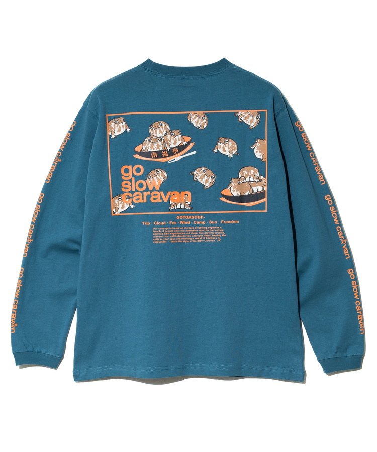 go slow caravan(ゴースローキャラバン) |USA/C スクエアLOGOバックプリントロングスリーブ TEE (MENS)