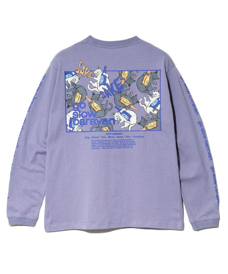 go slow caravan(ゴースローキャラバン) |USA/C スクエアLOGOバックプリントロングスリーブ TEE (MENS)