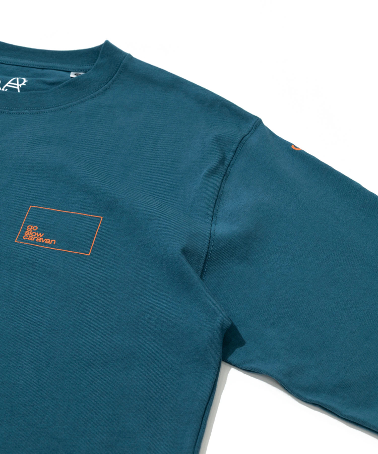 go slow caravan(ゴースローキャラバン) |USA/C スクエアLOGOバックプリントロングスリーブ TEE (MENS)