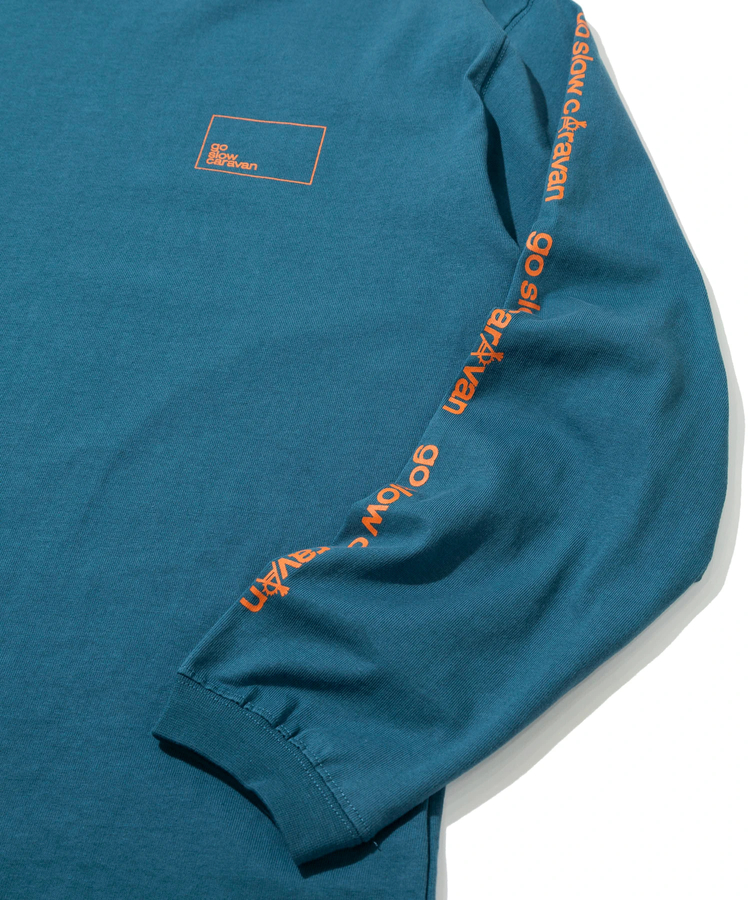 go slow caravan(ゴースローキャラバン) |USA/C スクエアLOGOバックプリントロングスリーブ TEE (MENS)