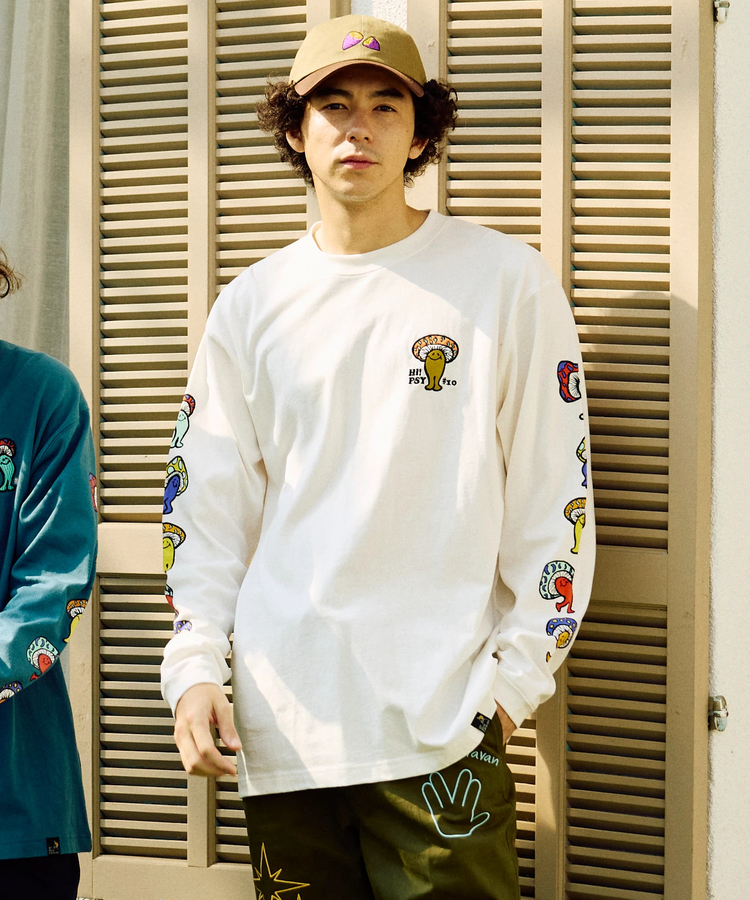 go slow caravan(ゴースローキャラバン) |USA/C Hi!PSY!キノコ ロングスリーブ TEE (MENS)
