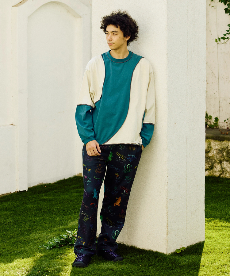 go slow caravan(ゴースローキャラバン) |USA/C カットオフ歪み切替ロングスリーブ TEE (MENS)