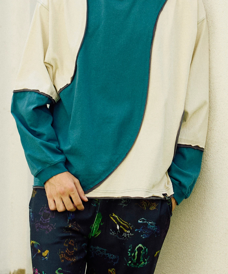 go slow caravan(ゴースローキャラバン) |USA/C カットオフ歪み切替ロングスリーブ TEE (MENS)