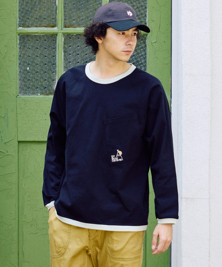 go slow caravan(ゴースローキャラバン) |超ヘビーUSA/C トリムゆったりラグラン LS TEE (MENS)