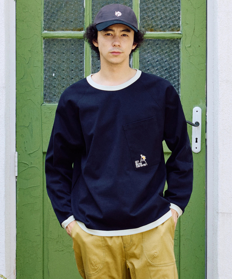 go slow caravan(ゴースローキャラバン) |超ヘビーUSA/C トリムゆったりラグラン LS TEE (MENS)