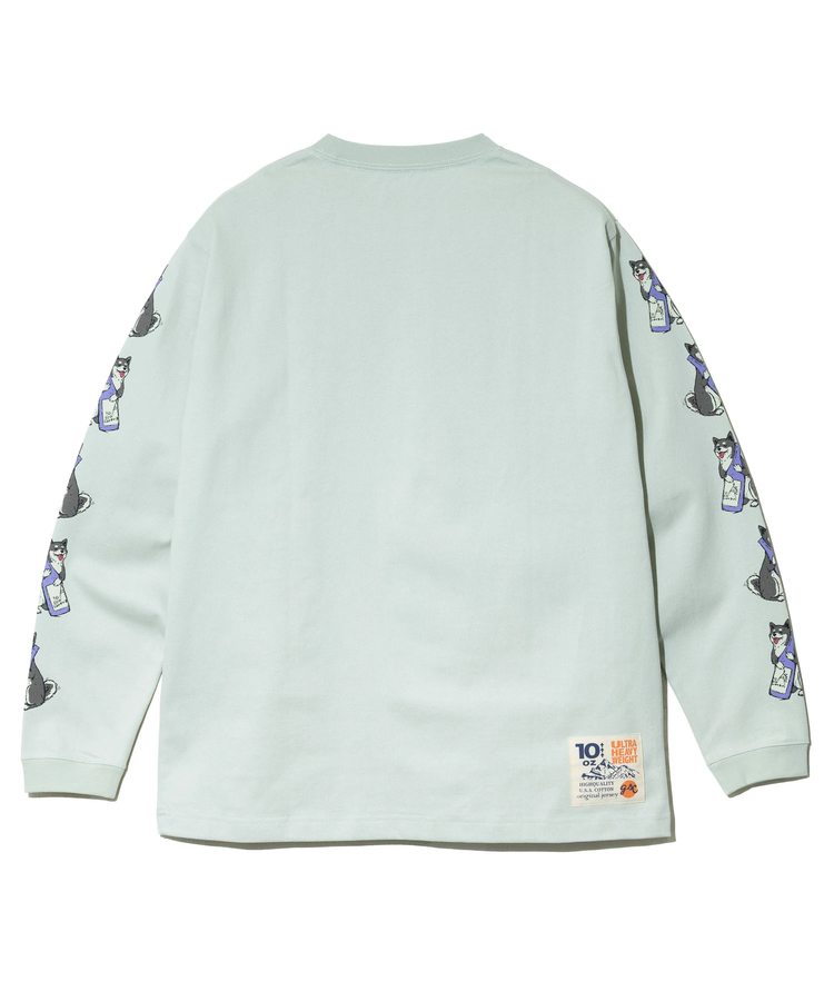 go slow caravan(ゴースローキャラバン) |超ヘビーUSA/C 柴犬と晩酌 ロングスリーブTEE (MENS/WOMENS)