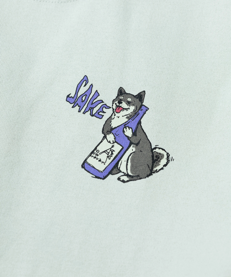 go slow caravan(ゴースローキャラバン) |超ヘビーUSA/C 柴犬と晩酌 ロングスリーブTEE (MENS/WOMENS)