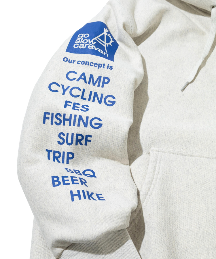 go slow caravan(ゴースローキャラバン) |ヘビースウェットx裏ワッフル スクエアクマ ZIPパーカー (MENS)