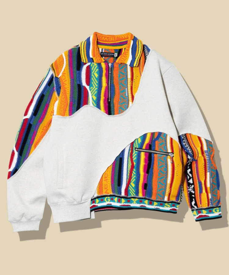 go slow caravan(ゴースローキャラバン) |ヘビースウェットxCRAZYニットBIGハーフZIP (MENS)