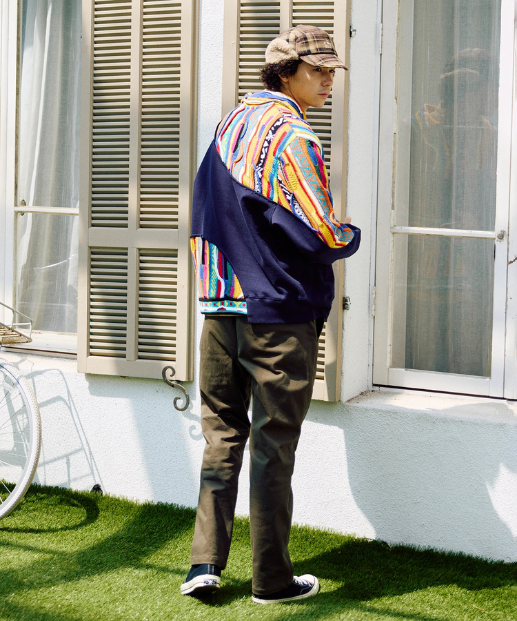 go slow caravan(ゴースローキャラバン) |ヘビースウェットxCRAZYニットBIGハーフZIP (MENS)