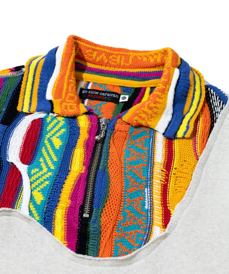 go slow caravan(ゴースローキャラバン) |ヘビースウェットxCRAZYニットBIGハーフZIP (MENS)