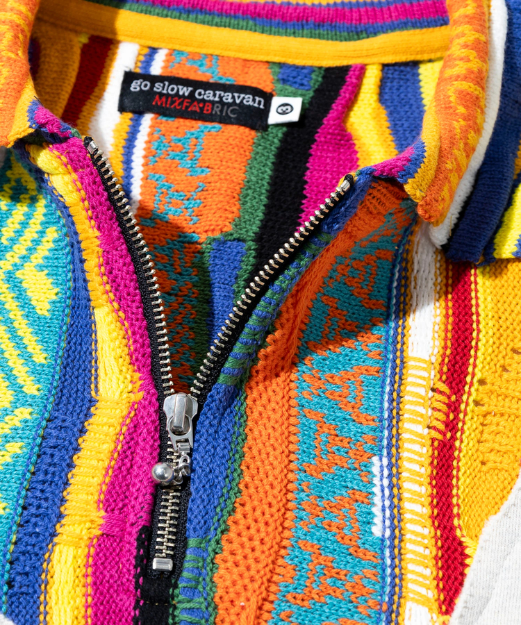 go slow caravan(ゴースローキャラバン) |ヘビースウェットxCRAZYニットBIGハーフZIP (MENS)