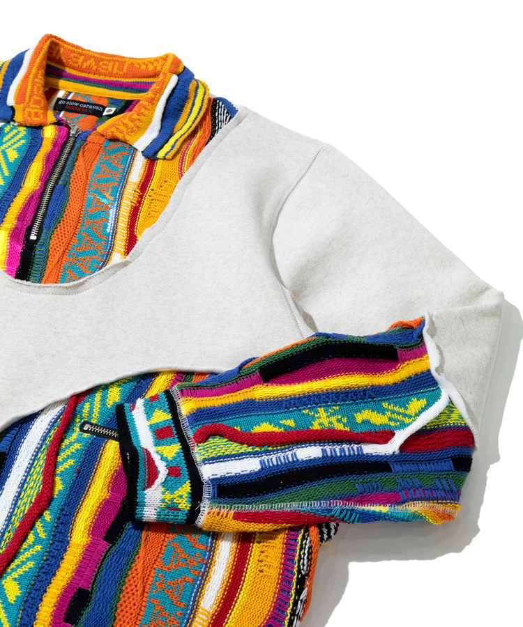 go slow caravan(ゴースローキャラバン) |ヘビースウェットxCRAZYニットBIGハーフZIP (MENS)