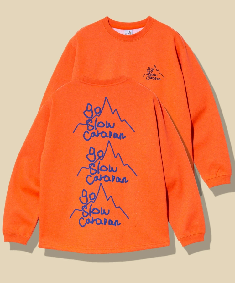 go slow caravan(ゴースローキャラバン) |eco lead 裏起毛 GSC LOGO ラウンドクルーネック (MENS)
