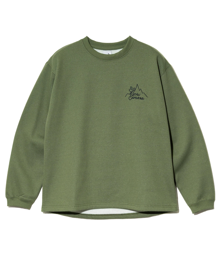 go slow caravan(ゴースローキャラバン) |eco lead 裏起毛 GSC LOGO ラウンドクルーネック (MENS)