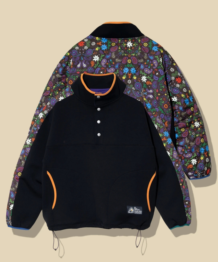 go slow caravan(ゴースローキャラバン) |セパレート中綿キルティングスタンドカラーダンボールニットプルオーバー (MENS/WOMENS)