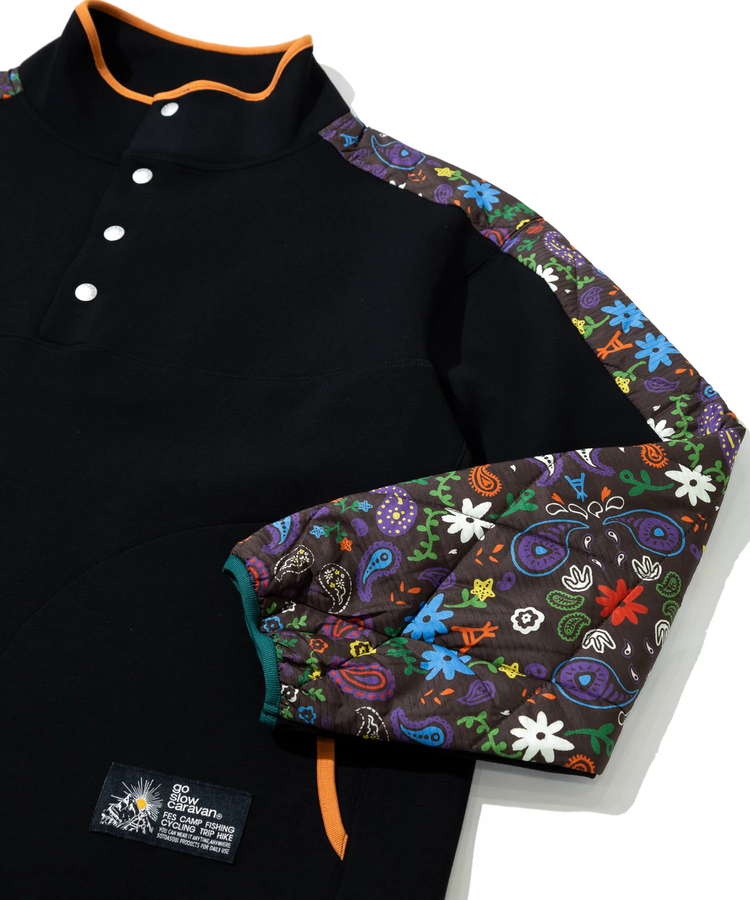 go slow caravan(ゴースローキャラバン) |セパレート中綿キルティングスタンドカラーダンボールニットプルオーバー (MENS/WOMENS)