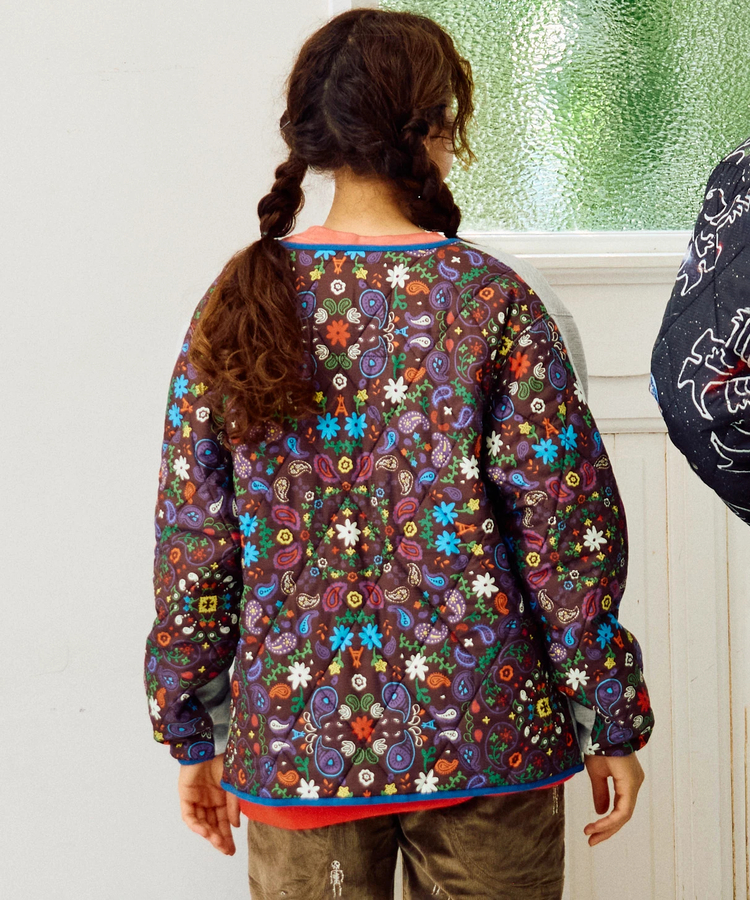 go slow caravan(ゴースローキャラバン) |セパレート中綿キルティングスタンドカラーダンボールニットカーディガン (MENS/WOMENS)