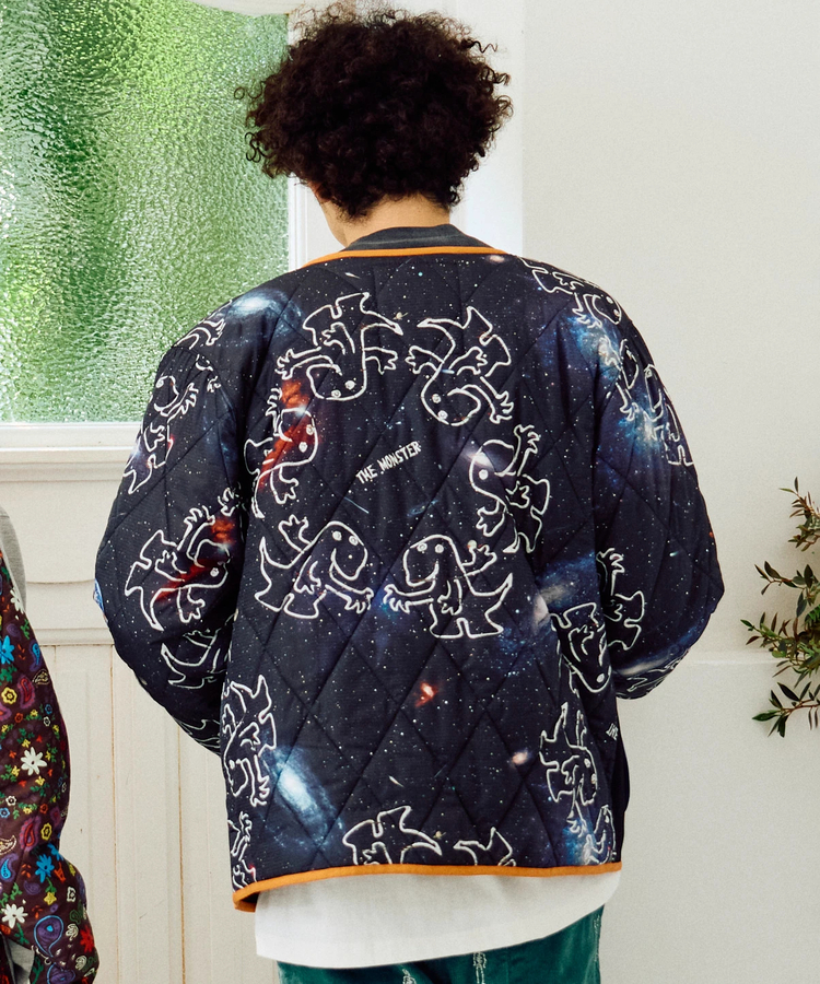 go slow caravan(ゴースローキャラバン) |セパレート中綿キルティングスタンドカラーダンボールニットカーディガン (MENS/WOMENS)