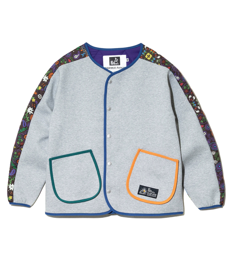 go slow caravan(ゴースローキャラバン) |セパレート中綿キルティングスタンドカラーダンボールニットカーディガン (MENS/WOMENS)