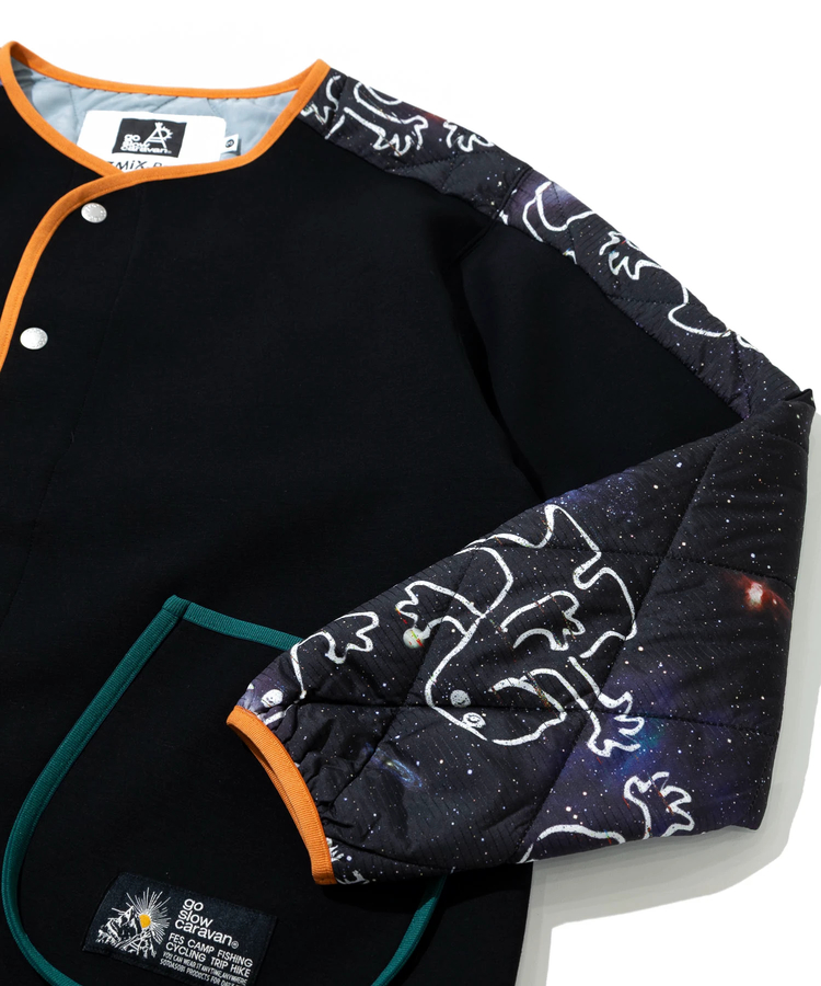 go slow caravan(ゴースローキャラバン) |セパレート中綿キルティングスタンドカラーダンボールニットカーディガン (MENS/WOMENS)