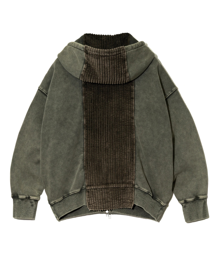 go slow caravan(ゴースローキャラバン) |MIX FAB ルーズスウェットZIPパーカー HARD PIGMENT DYE (MENS)