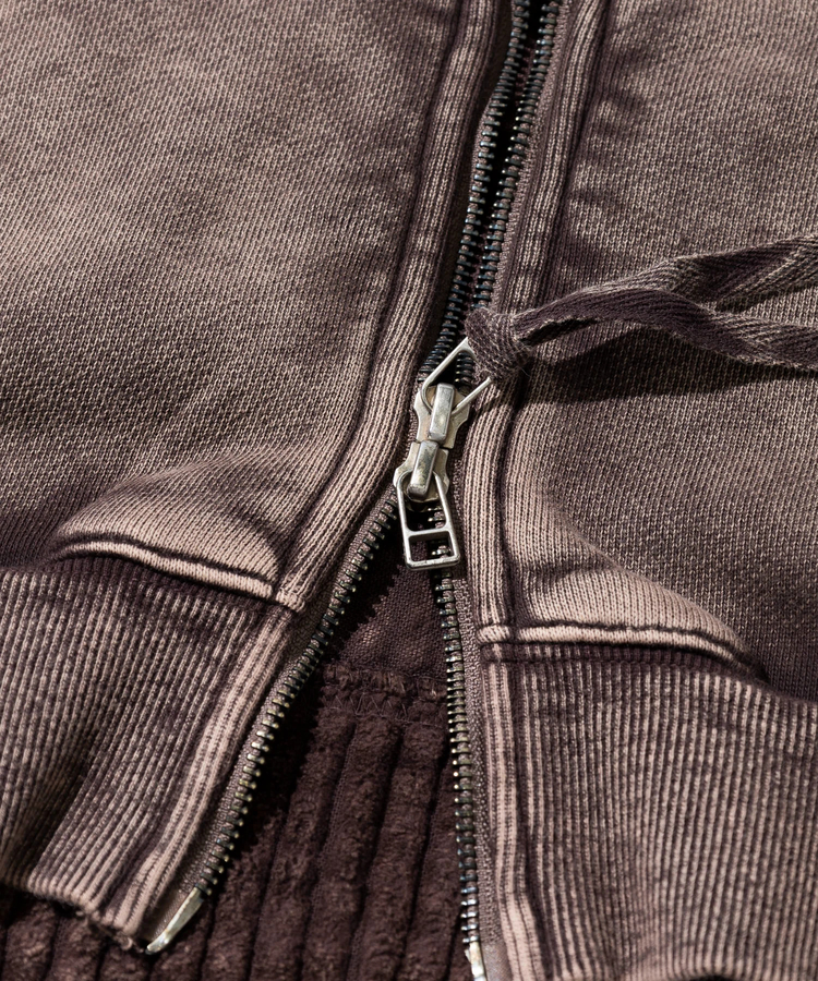 go slow caravan(ゴースローキャラバン) |MIX FAB ルーズスウェットZIPパーカー HARD PIGMENT DYE (MENS)