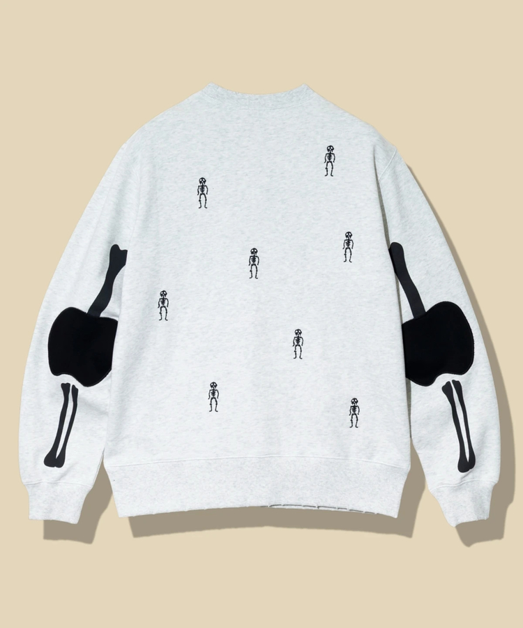 go slow caravan(ゴースローキャラバン) |ほねほね ちょいボロ加工クルーネックスウェット (MENS)