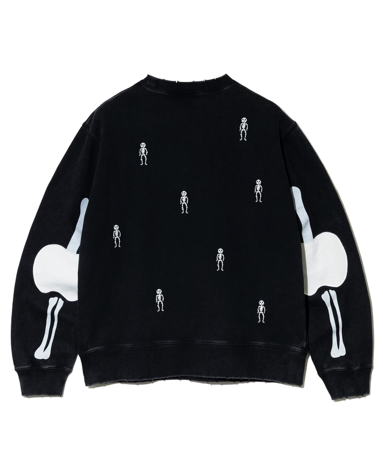 go slow caravan(ゴースローキャラバン) |ほねほね ちょいボロ加工クルーネックスウェット (MENS)