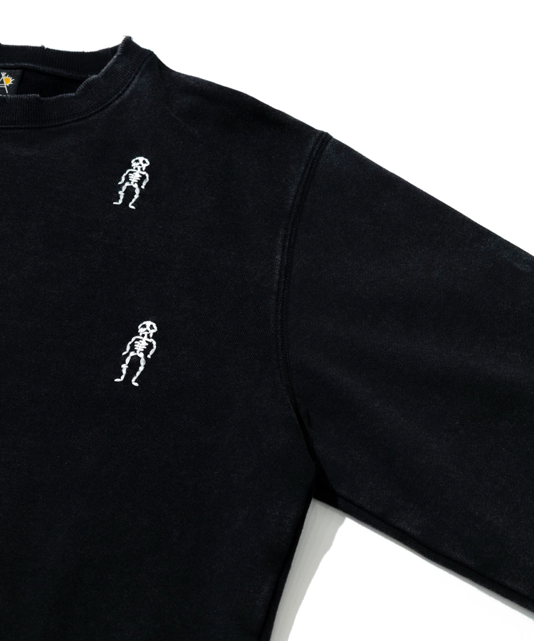 go slow caravan(ゴースローキャラバン) |ほねほね ちょいボロ加工クルーネックスウェット (MENS)