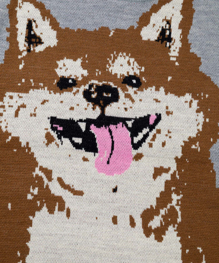 go slow caravan(ゴースローキャラバン) |笑う柴犬 IMPACT ジャガードニットセーター (MENS/WOMENS)