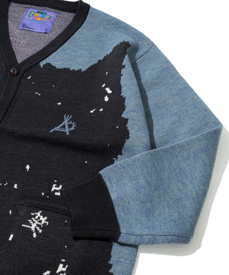 go slow caravan(ゴースローキャラバン) |笑う柴犬 IMPACTジャガードニットカーディガン (MENS/WOMENS)