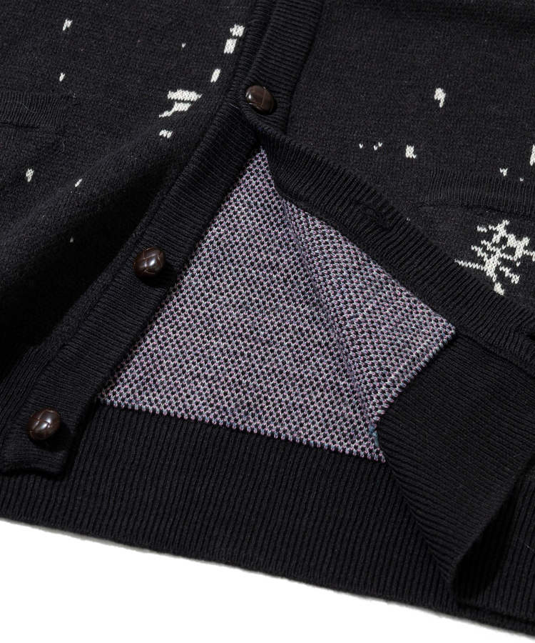 go slow caravan(ゴースローキャラバン) |笑う柴犬 IMPACTジャガードニットカーディガン (MENS/WOMENS)