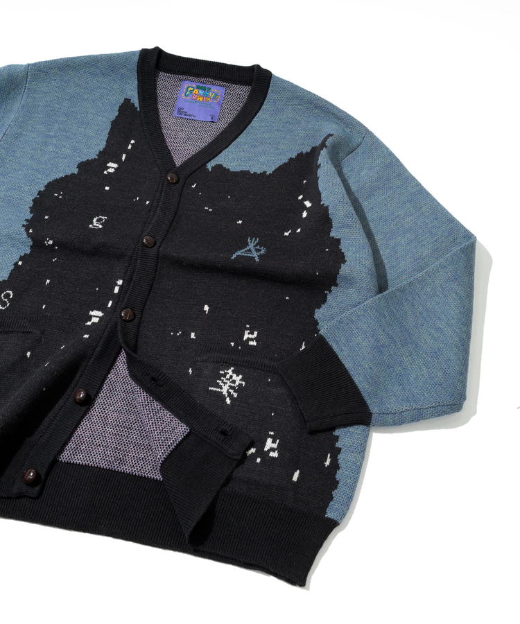 go slow caravan(ゴースローキャラバン) |笑う柴犬 IMPACTジャガードニットカーディガン (MENS/WOMENS)