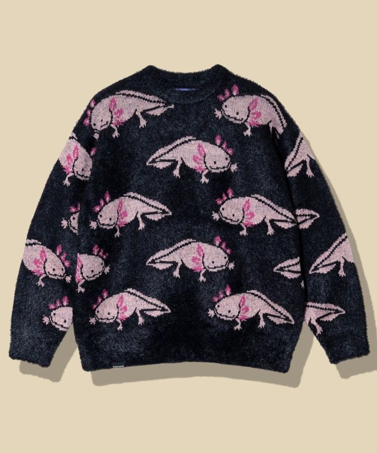 go slow caravan(ゴースローキャラバン) |ウーパールーパーシャギー MIX ジャガードニットBIGセーター (MENS)