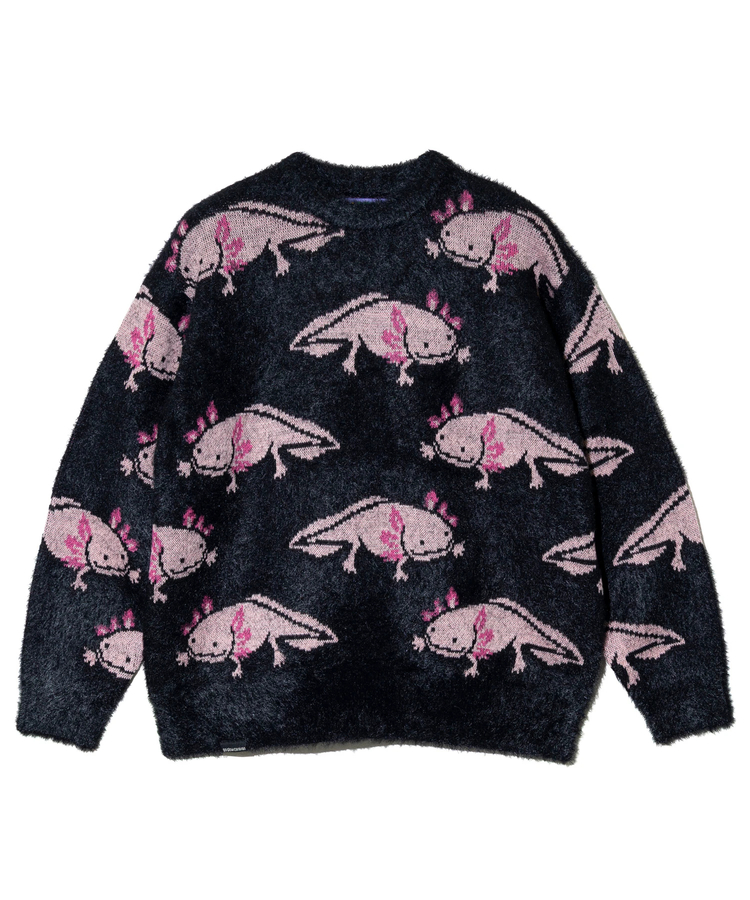 go slow caravan(ゴースローキャラバン) |ウーパールーパーシャギー MIX ジャガードニットBIGセーター (MENS)