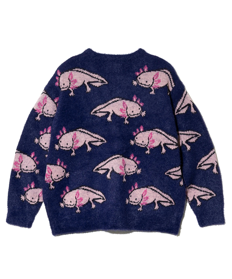 go slow caravan(ゴースローキャラバン) |ウーパールーパーシャギー MIX ジャガードニットカーディガン (MENS)