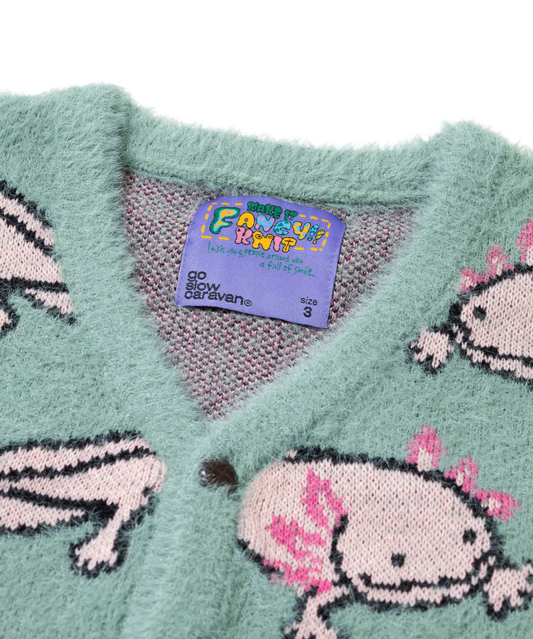 go slow caravan(ゴースローキャラバン) |ウーパールーパーシャギー MIX ジャガードニットカーディガン (MENS)