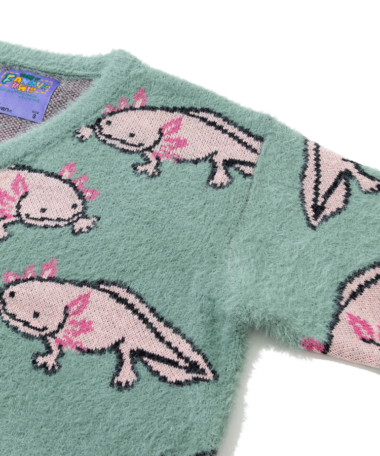 go slow caravan(ゴースローキャラバン) |ウーパールーパーシャギー MIX ジャガードニットカーディガン (MENS)