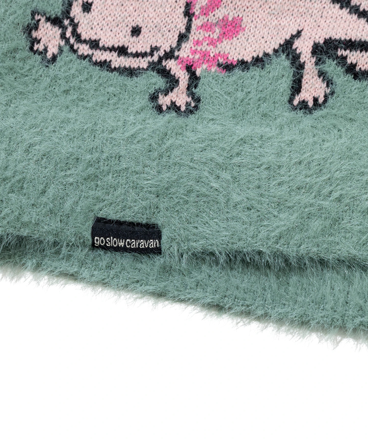 go slow caravan(ゴースローキャラバン) |ウーパールーパーシャギー MIX ジャガードニットカーディガン (MENS)