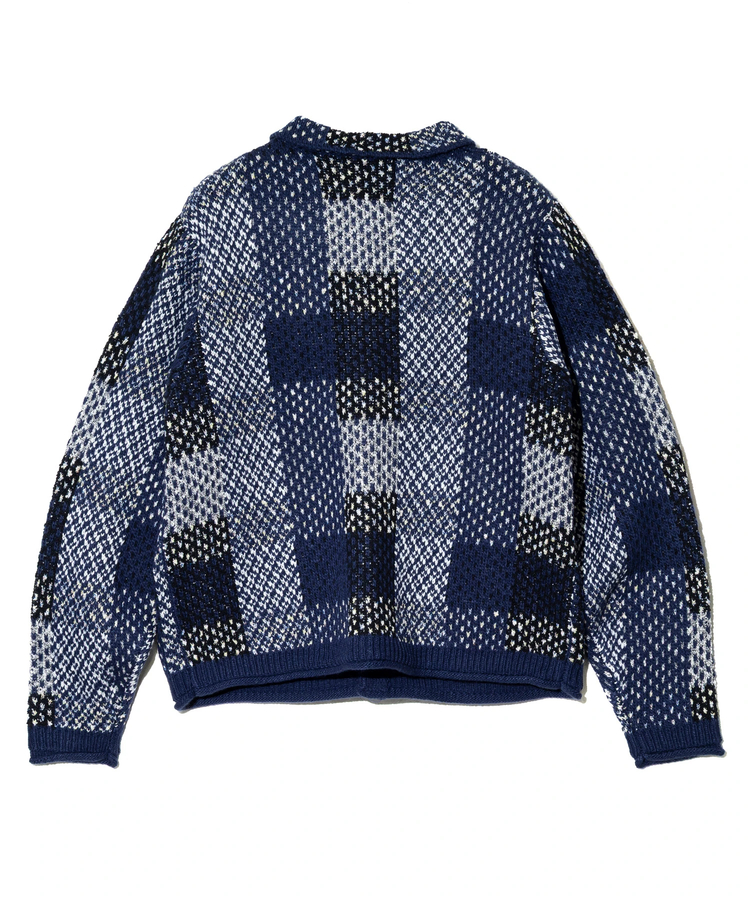 go slow caravan(ゴースローキャラバン) |CRAZY MIX ニットチェックシャツジャケット (MENS)