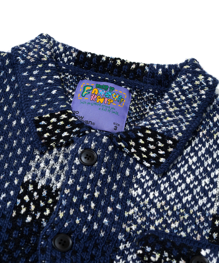 go slow caravan(ゴースローキャラバン) |CRAZY MIX ニットチェックシャツジャケット (MENS)