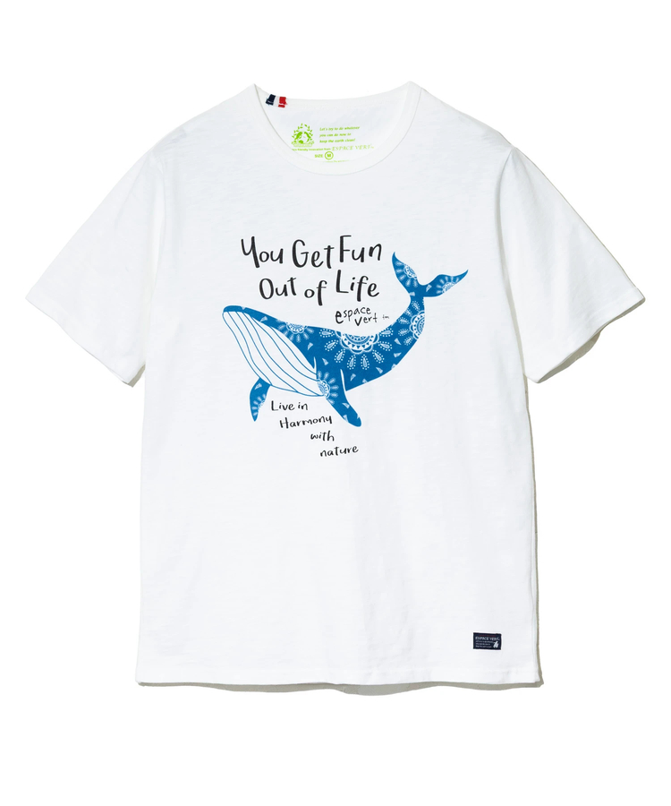 go slow caravan(ゴースローキャラバン) |【GSC別注】ESPACE VERT/エスパスヴェール クジラ プリント S/S TEE (MENS)