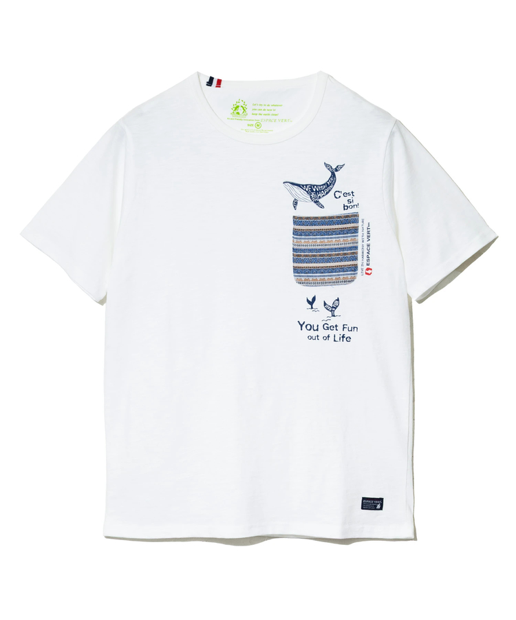 go slow caravan(ゴースローキャラバン) |【GSC別注】ESPACE VERT/エスパスヴェール クジラ プリント S/S ジャガードポケTEE (MENS)