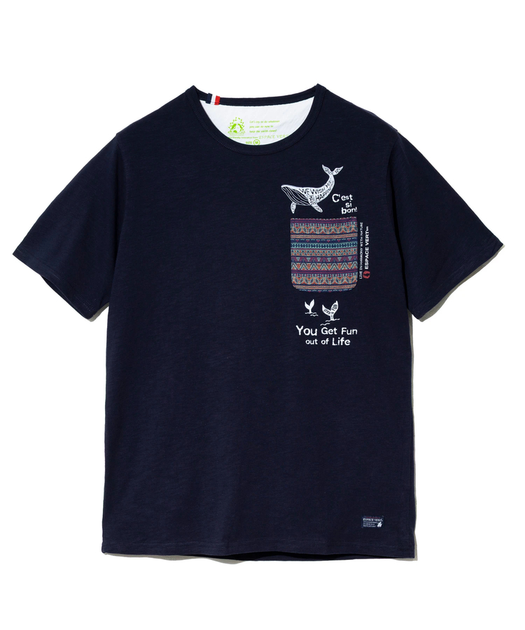 go slow caravan(ゴースローキャラバン) |【GSC別注】ESPACE VERT/エスパスヴェール クジラ プリント S/S ジャガードポケTEE (MENS)