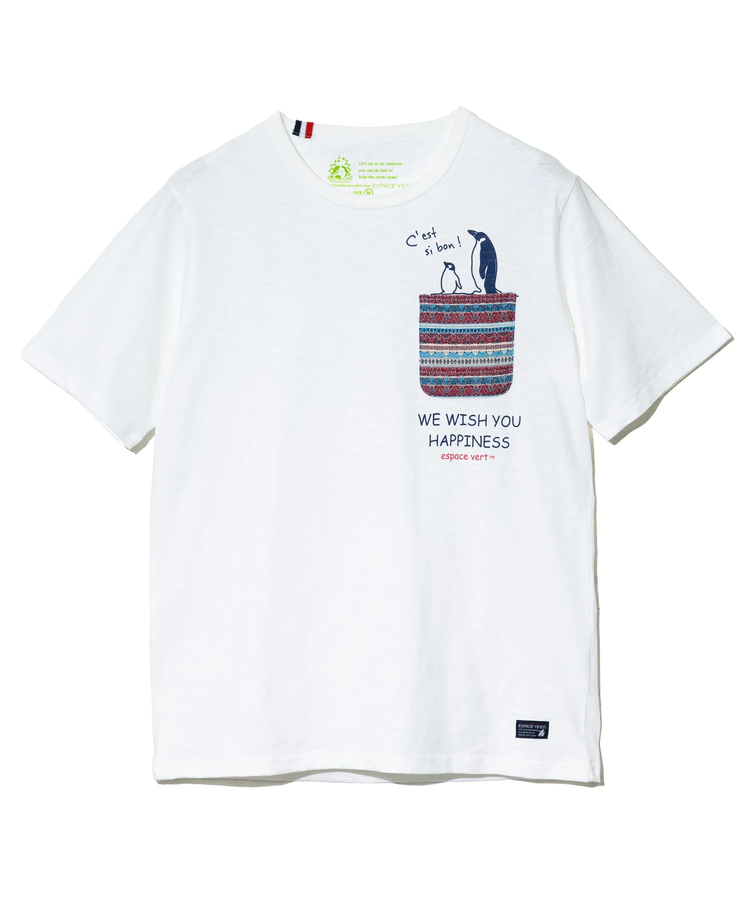 go slow caravan(ゴースローキャラバン) |【GSC別注】ESPACE VERT/エスパスヴェール ペンギン プリント S/S ジャガードポケTEE (MENS)
